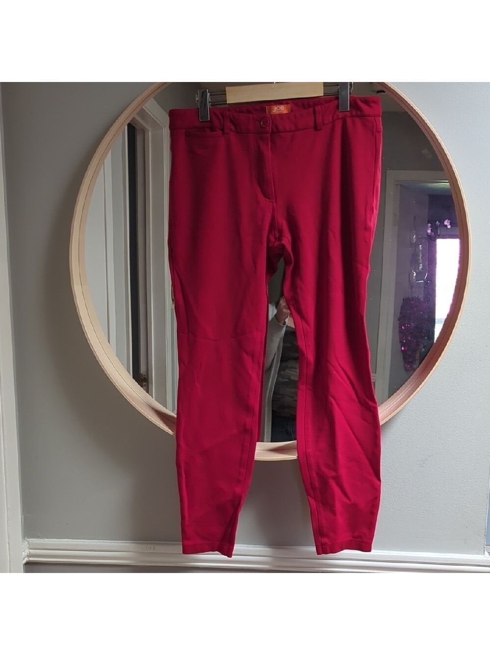 Joe Fresh Vibrant Red Skinny Trousers Pants Size 10 Statement Office